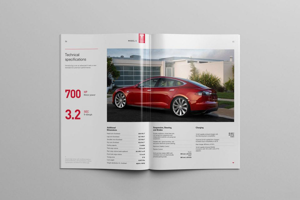 特斯拉汽車模型概念信息畫冊設計欣賞