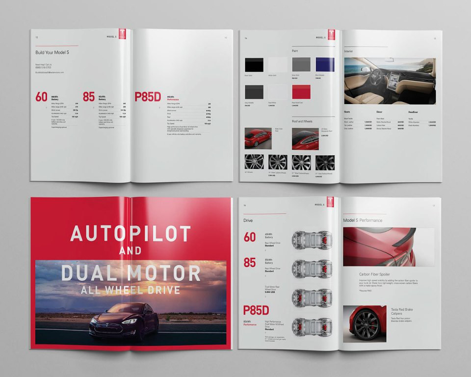 特斯拉汽車模型概念信息畫冊設計欣賞